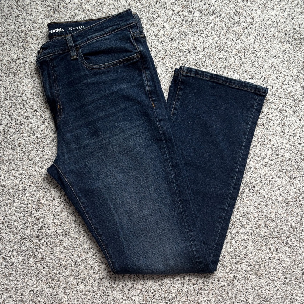 💙👖Essentials Men’s Bootcut Slim Jean - Dark Blue with Wash 👖💙